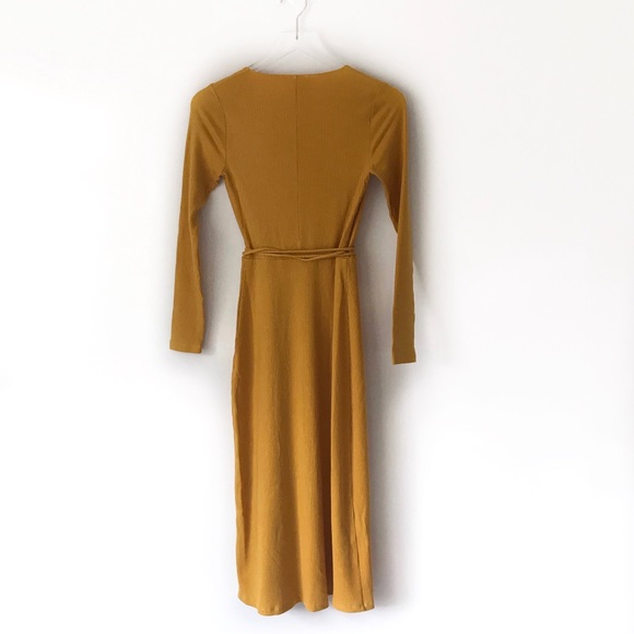 Reformation Celine wrap sweater dress ochre - Picture 7 of 8